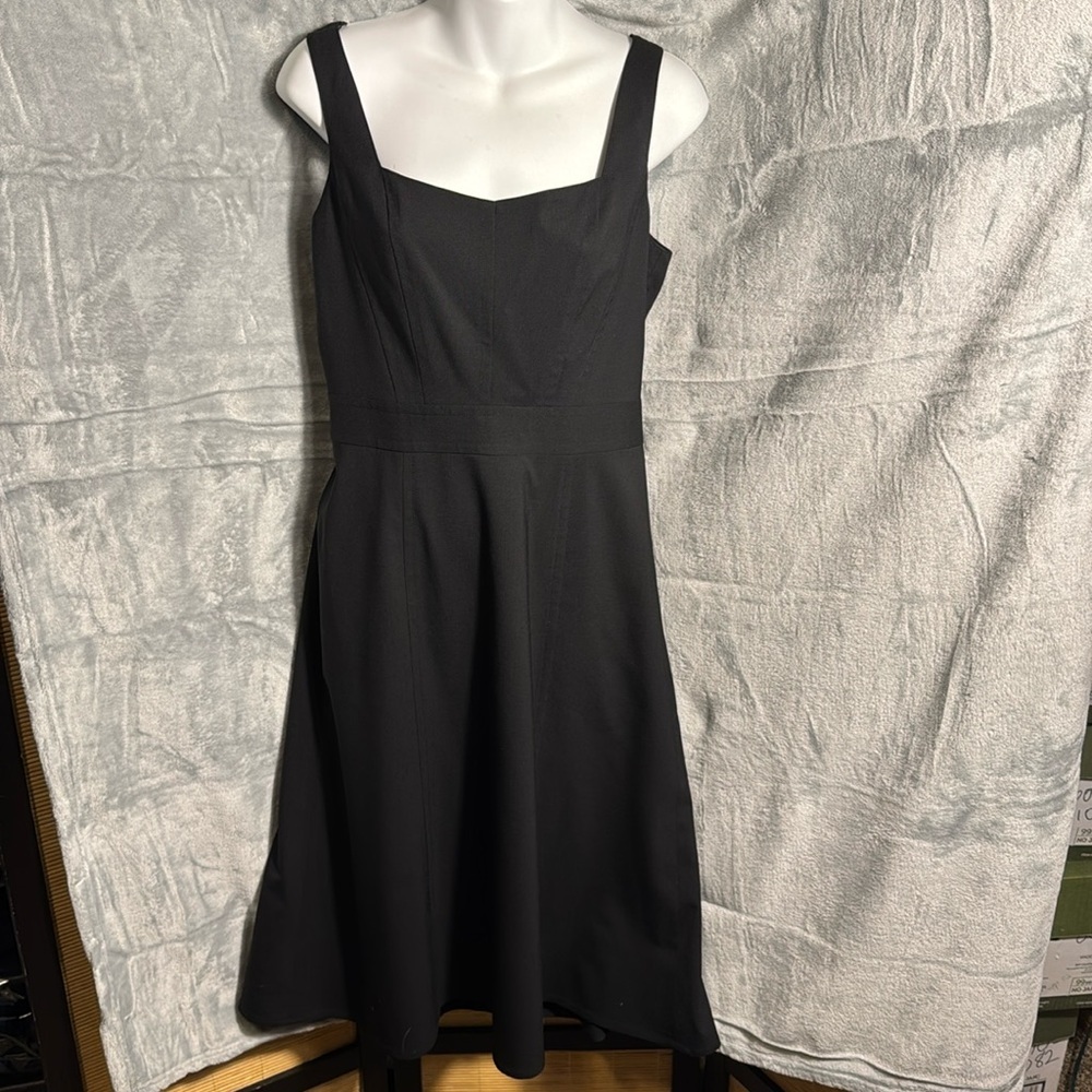 J Crew‎ black dress women's size 6  midi length sleeveless classic